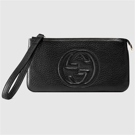 gucci soho wristlet black|Gucci Clutch .